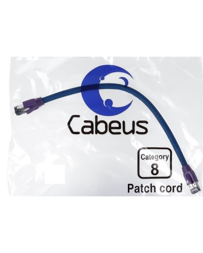 PC-SSTP-RJ45-Cat.8-0.3m-LSZH (9699c), серый. Патч-корд медный. CABEUS в Астрахани