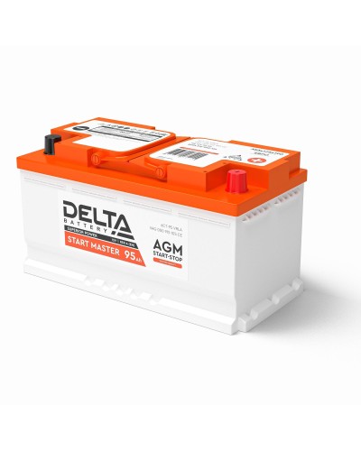 Delta START MASTER AGM 1295 (95 Ah). Аккумулятор автомобильный герметичный свинцово-кислотный. Delta в Астрахани