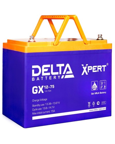 Delta GX 12-75. Аккумулятор герметичный свинцово-кислотный. Delta в Астрахани