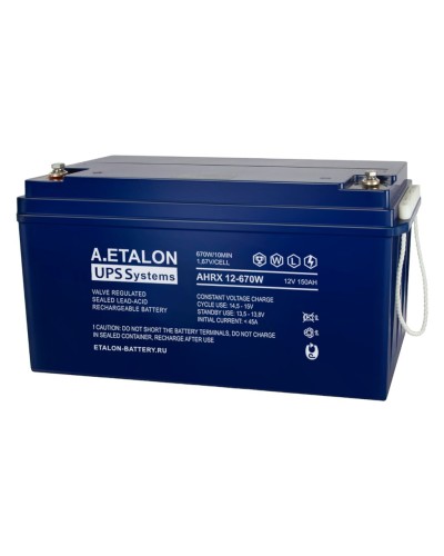 A.ETALON AHRX 12-670W (150). Аккумулятор герметичный свинцово-кислотный. ETALON в Астрахани