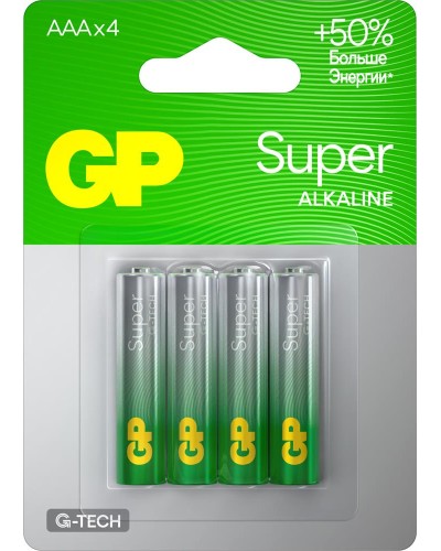 GP Super Alkaline 15A AA (GP 15AA21-2CRSBC4), упак. 4 шт. БЛИСТЕР. Алкалиновые батарейки. GP Batteries в Астрахани