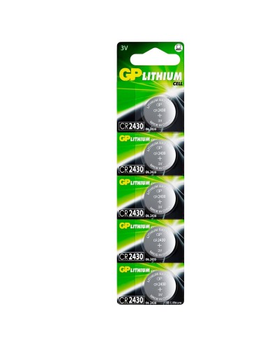 GP Lithium CR2430 (GP CR2430-2C5 100/1000), упак. 5 шт. БЛИСТЕР. Литиевые дисковые батарейки. GP Batteries в Астрахани