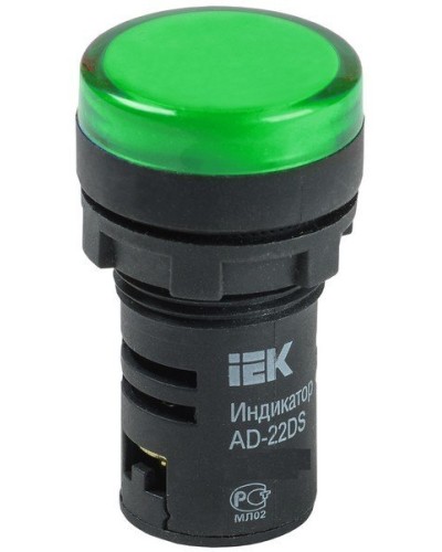 Лампа AD22DS (LED) матрица D22мм зеленый 12В AC/DC (BLS10-ADDS-012-K06). Светосигнальный индикатор. IEK в Астрахани