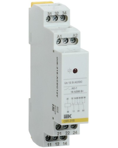 Реле промежуточное модульное OIR 3 контакта 16А 230В AC (OIR-316-AC230V). Реле промежуточное модульное. IEK в Астрахани