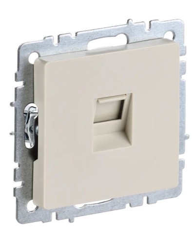 Розетка RJ45 РК10-БрКр кат.5E бежевый BRITE (BR-K10-1-K10). Розетка компьютерная. IEK в Астрахани