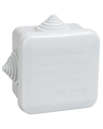 Коробка распаячная КМ41236 70х70х40 открытой проводки IP44 4 гермоввода серая (UKOZ11-070-070-040-K41-44). Коробка распаячная безгалогенная (HF) с защелкивающейся крышкой. IEK в Астрахани