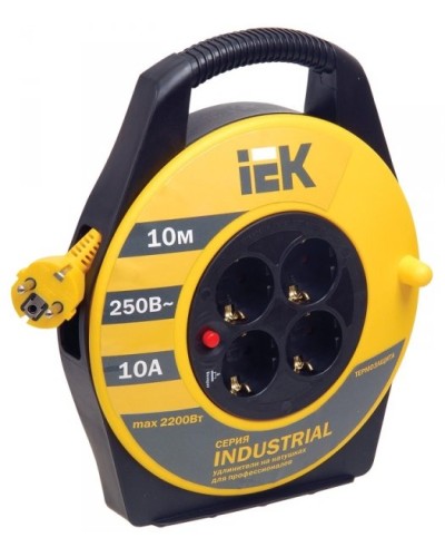 УК10 4 места, 10м (WKP14-10-04-10). Удлинитель на катушке Industrial. IEK в Астрахани
