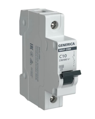 GENERICA ВА47-29М 1P C 10А 4,5кА (MVA21-1-010-C-G). Автоматический выключатель. IEK в Астрахани