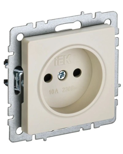 Розетка без з/к РСш10-2-БрКр бежевый BRITE (BR-R13-10-K10). Розетка без заземления с защитными шторками. IEK в Астрахани
