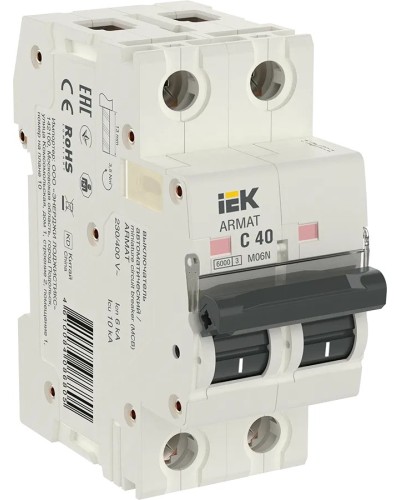 M06N 2P C 40А 6кА ARMAT (AR-M06N-2-C040). Автоматический выключатель. IEK в Астрахани