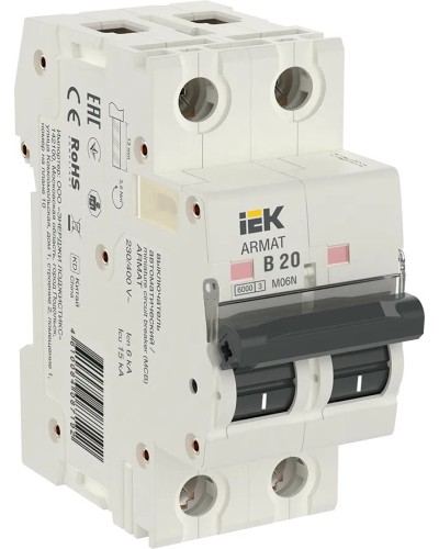 M06N 2P B 20А 6кА ARMAT (AR-M06N-2-B020). Автоматический выключатель. IEK в Астрахани