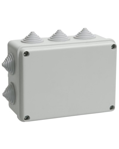 Коробка распаячная КМ41242 150х110х70 открытой проводки IP55 10 гермовводов серая (UKO10-150-110-070-K41-55). Коробка распаячная безгалогенная (HF). IEK в Астрахани