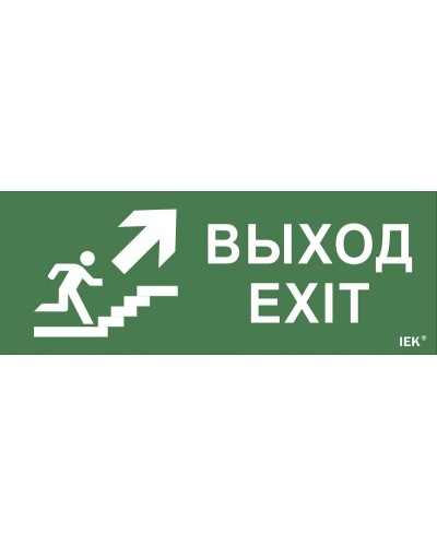 Самоклеящаяся этикетка Выход/лестница вверх/фигура (LPC10-1-24-09-VLVVF). Самоклеящаяся этикетка 240х90 мм. IEK в Астрахани