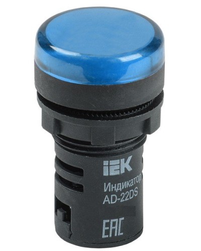 Лампа AD22DS (LED) матрица D22мм синий 24В AC/DC (BLS10-ADDS-024-K07). Светосигнальный индикатор. IEK в Астрахани