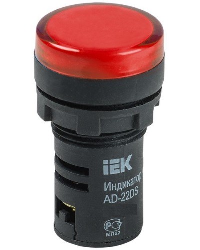 Лампа AD22DS (LED)матрица D22мм красный 230В (BLS10-ADDS-230-K04). Светосигнальный индикатор. IEK в Астрахани