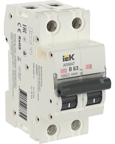 M06N 2P B 63А 6кА ARMAT (AR-M06N-2-B063). Автоматический выключатель. IEK в Астрахани