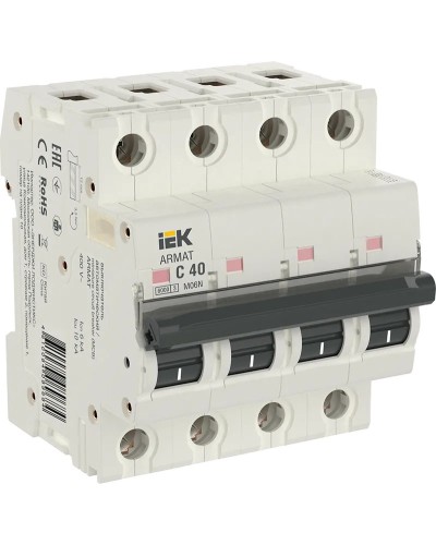 M06N 4P C 40А 6кА ARMAT (AR-M06N-4-C040). Автоматический выключатель. IEK в Астрахани