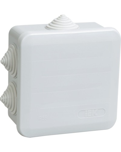 Коробка распаячная КМ41255 100х100х50 открытой проводки IP44 6 гермовводов серая (UKOZ11-100-100-050-K41-44). Коробка распаячная безгалогенная (HF) с защелкивающейся крышкой. IEK в Астрахани
