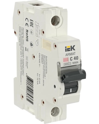 M06N 1P C 40А 6кА ARMAT (AR-M06N-1-C040). Автоматический выключатель. IEK в Астрахани