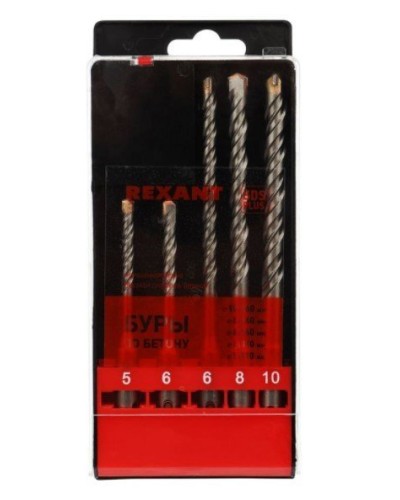 Набор буров, бетон 5-6х110, 6-8-10х160 мм, 5 шт, SDS PLUS Kranz (KR-91-0406): Аксессуар для электроинструмента в Астрахани