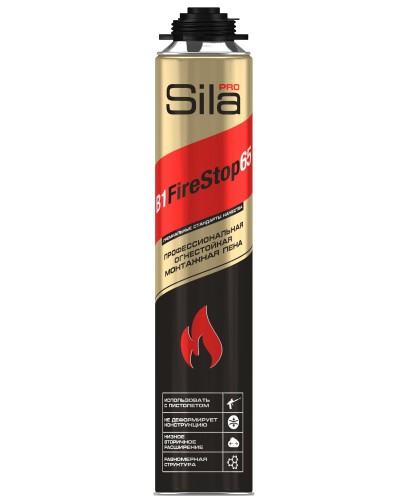 Пена огнестойкая Sila Pro B1 Firestop 65, 850 мл: Пена монтажная профессиональная в Астрахани