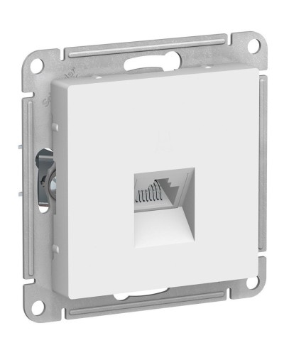 AtlasDesign розетка RJ45, кат. 5Е, 1-местная, скрытой установки, механизм, белый (ATN000183). Розетка компьютерная. Systeme Electric в Астрахани