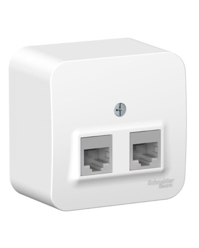 BLANCA розетка RJ45 2-местная, кат. 5Е, открытой установки, белый (BLNIA045451). Розетка компьютерная с изолированной пластиной. Systeme Electric в Астрахани