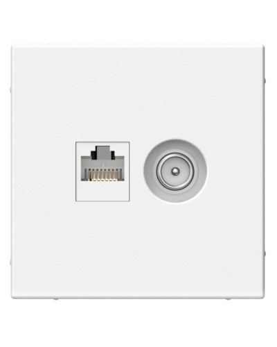 ArtGallery розетка двойная RJ45+TV, кат. 5Е, скрытой установки, механизм, белый (GAL000189). Розетка компьютерная + TV. Systeme Electric в Астрахани