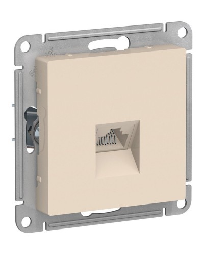 AtlasDesign розетка RJ45, кат. 5Е, 1-местная, скрытой установки, механизм, бежевый (ATN000283). Розетка компьютерная. Systeme Electric в Астрахани