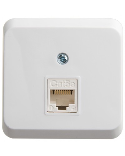 Этюд розетка RJ45 1-местная, кат. 5Е, открытой установки, белый (KOMA-001B). Розетка компьютерная. Systeme Electric в Астрахани