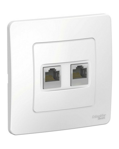 BLANCA розетка RJ45, 2-местная, кат. 5Е, скрытой установки, белый (BLNIS045451). Розетка компьютерная. Systeme Electric в Астрахани