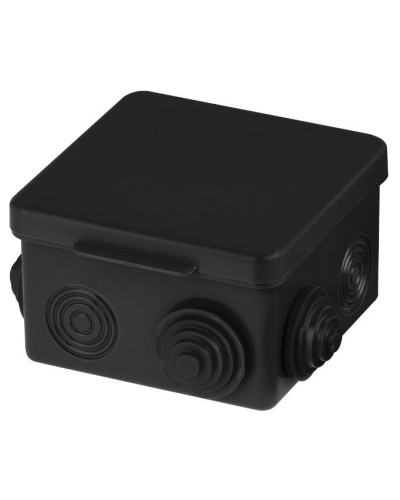 Распаячная коробка ОП 80х80х50мм, крышка, IP54, 7вх., черная TDM (SQ1401-0912). Распаячная коробка ОП. TDM ЕLECTRIC в Астрахани