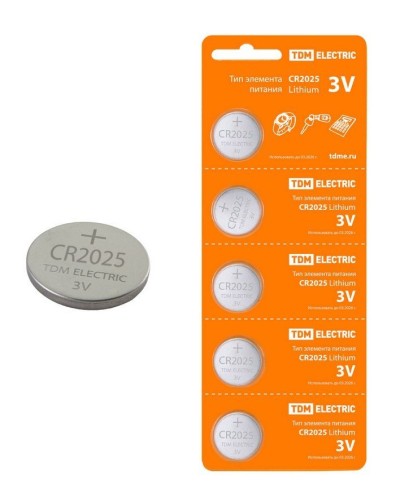 CR2025 Lithium 3V BP-5 TDM (SQ1702-0028). Элемент питания. TDM ЕLECTRIC в Астрахани