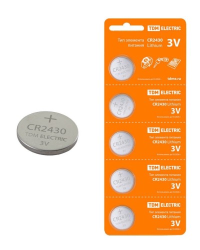 CR2430 Lithium 3V BP-5 TDM (SQ1702-0030). Элемент питания. TDM ЕLECTRIC в Астрахани