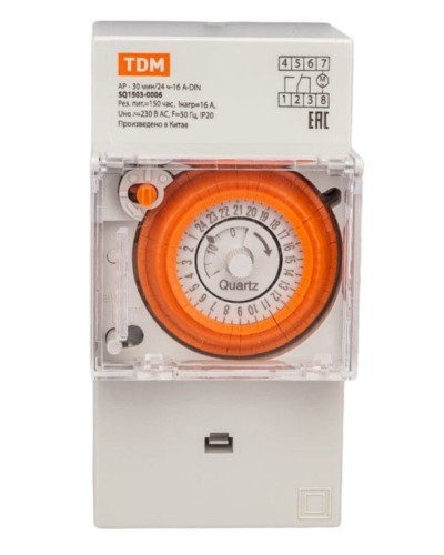 АР-30мин/24ч-16А-DIN (3 модуля) TDM (SQ1503-0006). Аналоговое суточное реле. TDM ЕLECTRIC в Астрахани