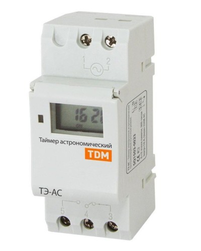 ТЭ-АС-1мин/24ч-8on/off-16А-DIN (астрономический) TDM (SQ1503-0023). Таймер электронный. TDM ЕLECTRIC в Астрахани