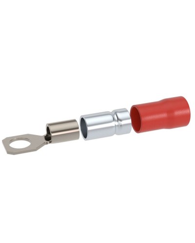 Наконечник НКИ 0,25-1,5 М6 (D6,4мм) с отверстием под винт (100 шт) (2A6P-DS-PVC). Наконечник с отверстием под винт и изолированным фланцем ПВХ, двойная гильза. ДКС в Астрахани