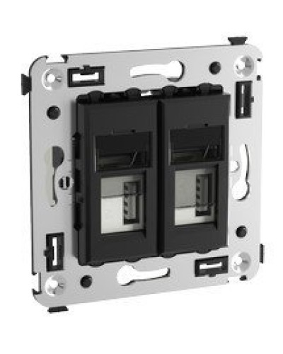 Розетка USB в стену Avanti черный квадрат (4402543). Розетка USB. ДКС в Астрахани