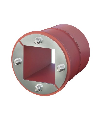 Проходка круглая, нержавеющая, D100х70 мм с проемом 60х60 мм (DXF3123): Проходка круглая, нержавеющая, с проёмом в Астрахани