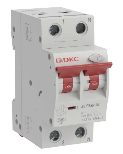 YON max MDR, 1P+N, 30mA, 40A, 6kA, А (MDR63N-1N2C40-A). Автоматический выключатель дифференциального тока. ДКС в Астрахани