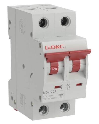 YON max MD63S 2P 50А 4,5кА C (MD63S-2PC50). Автоматический выключатель. ДКС в Астрахани