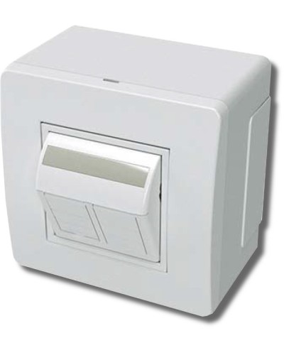 Коробка в сборе с 2 розетками RJ45, кат.5е, белая (10656): Коробка в сборе в Астрахани