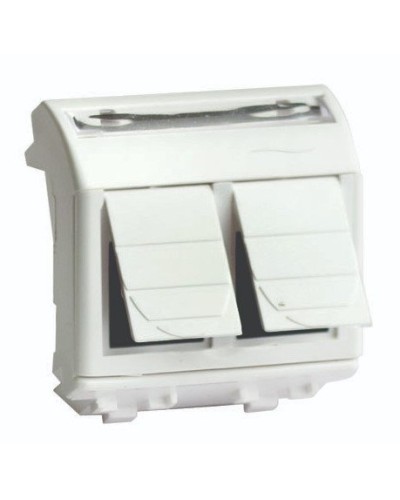 Розетка RJ-45 Brava 2 модуля слоновая кость (75656S): Розетка компьютерная с двумя разъёмами в Астрахани