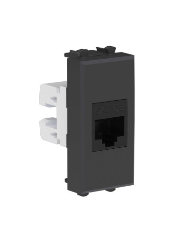 Розетка RJ-45, кат.5E, Avanti, 1 модуль, черный матовый (4412661): Розетка компьютерная модульная в Астрахани