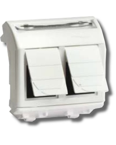 Розетка RJ-45 Brava 2 модуля белая (76459B): Розетка компьютерная с двумя разъёмами в Астрахани