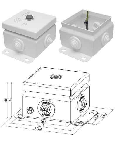 КМ IP55-0808 (без DIN рейки). Коробка монтажная электротехническая. Гефест в Астрахани
