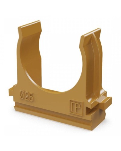 Крепёж-клипса для труб АБС-пластик бук D25 (100 шт) (PR13.0047). Крепление для труб ПВХ. Промрукав в Астрахани