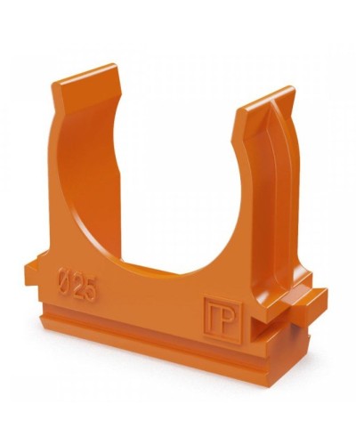 Крепёж-клипса для труб АБС-пластик оранжевая D25 (100 шт) (PR13.0065). Крепление для труб ПВХ. Промрукав в Астрахани