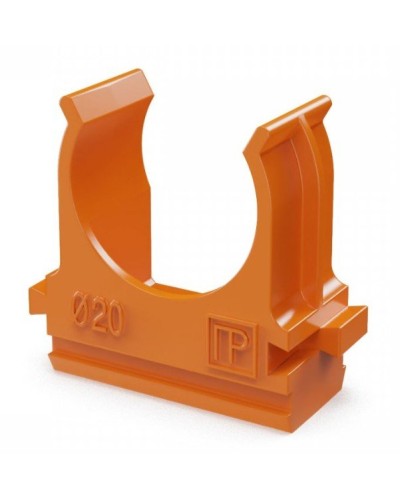 Крепёж-клипса для труб АБС-пластик оранжевая D20 (100 шт) (PR13.0064). Крепление для труб ПВХ. Промрукав в Астрахани