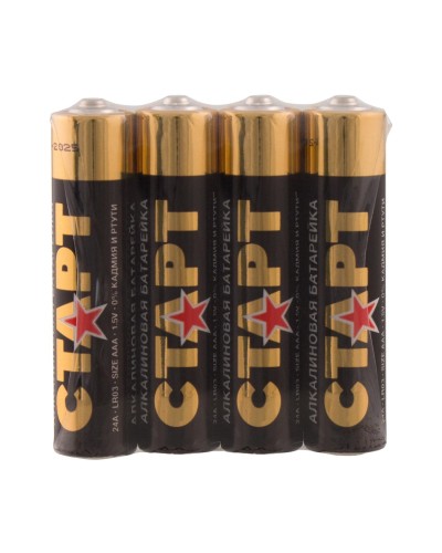 СТАРТ LR03-SH4-BOX (1,5 В, AAA, LR03), упак. 4 шт.. Алкалиновые батарейки. СТАРТ в Астрахани